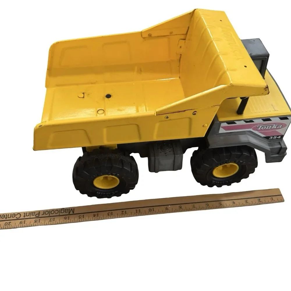 2012 Tonka 354 Large Yellow Dump Truck Metal Pressed Steel Hasbro Toy